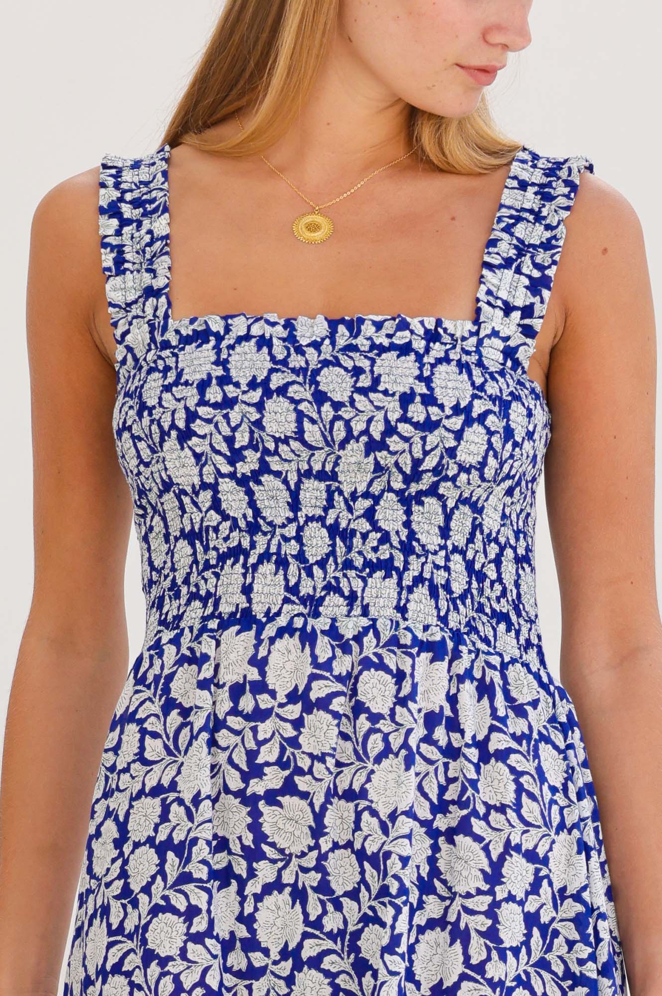 Rhianna Organic Cotton Dress | Navy/White - Image 2