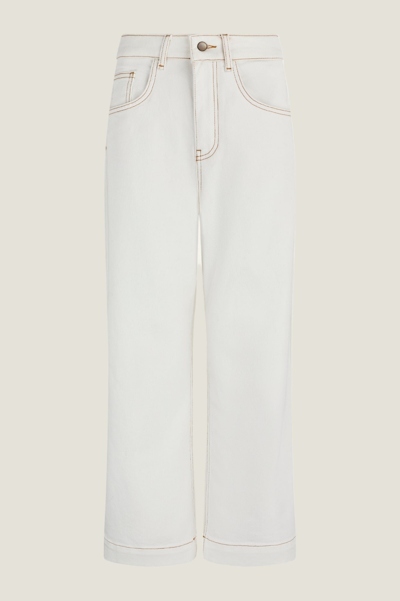 Denim Wide Leg Crop Jean | Ecru - Image 7