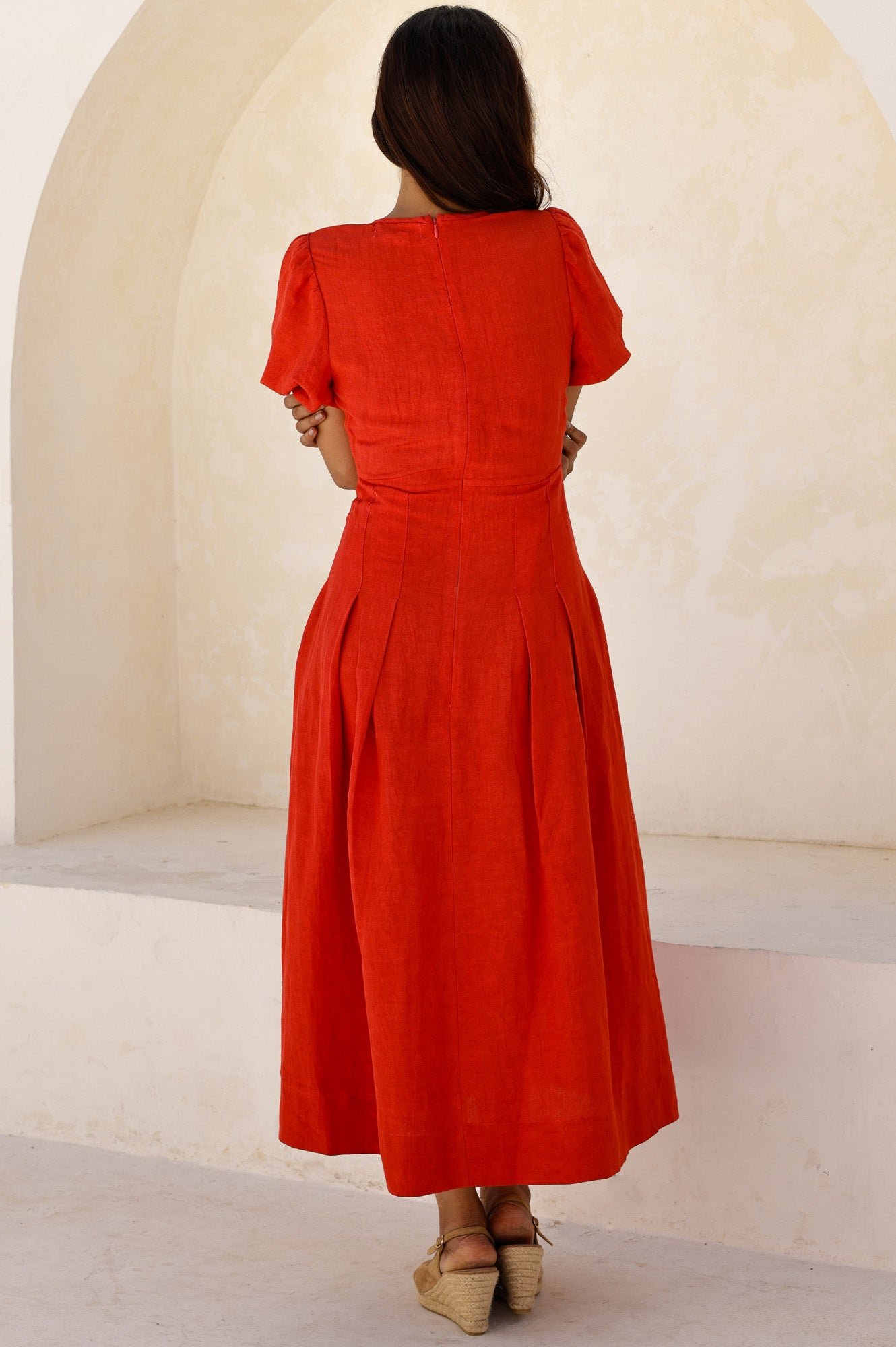Suki Linen Dress | Red - Image 5
