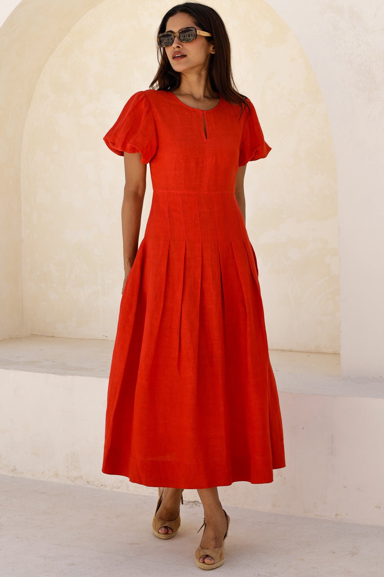 Suki Linen Dress | Red - Image 4