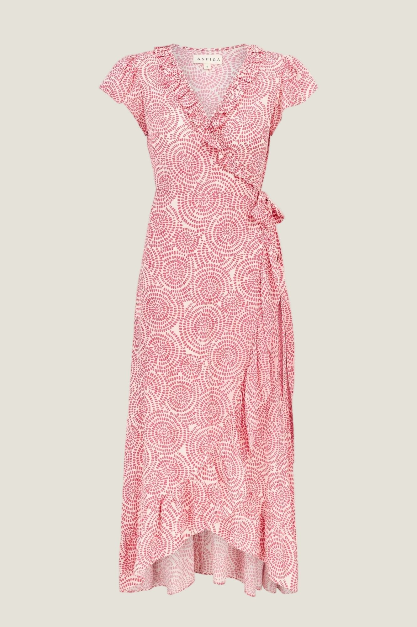 Demi EcoVero™ Wrap Dress | White/Pink - Image 10