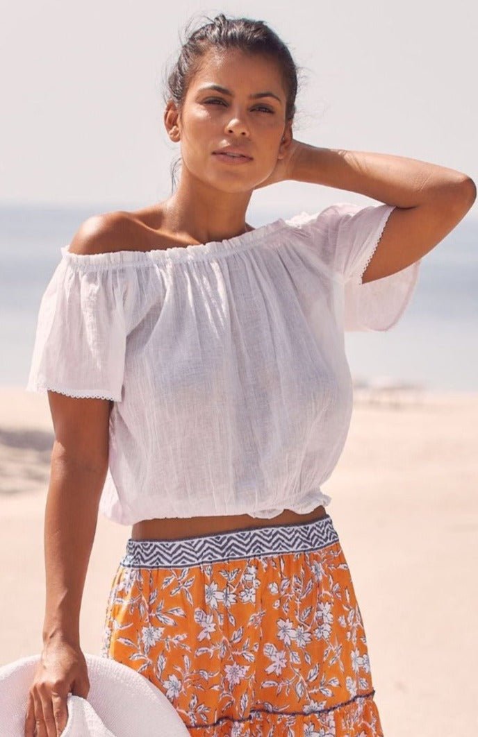 Ilana Frill Organic Cotton Gauze Top | White - Image 5