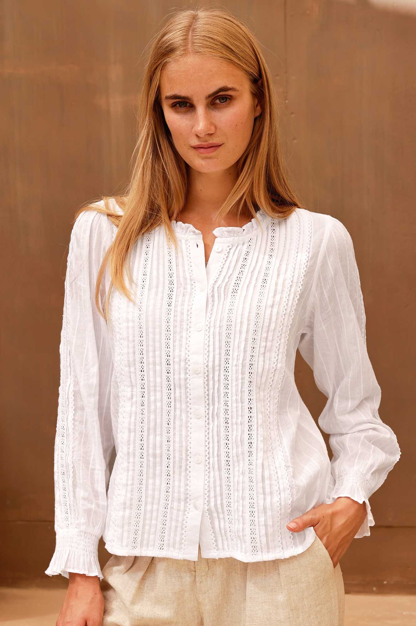 Vienna Long Sleeve Blouse | White